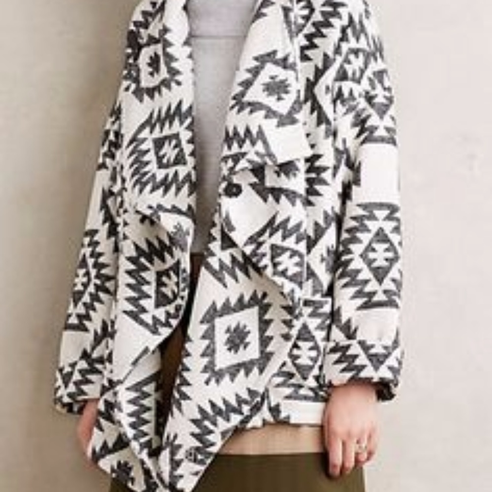 Anthropologie Wrap Aztec Print Jacket